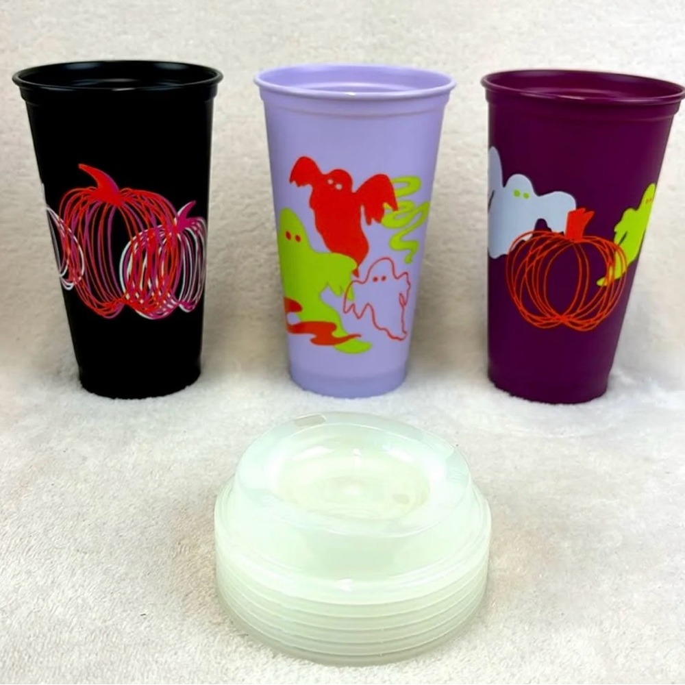 Starbucks Halloween 2023 Glow-In-The Dark 6 Pack 16 Oz Reusable Hot Cups NEW! - Picture 5 of 13